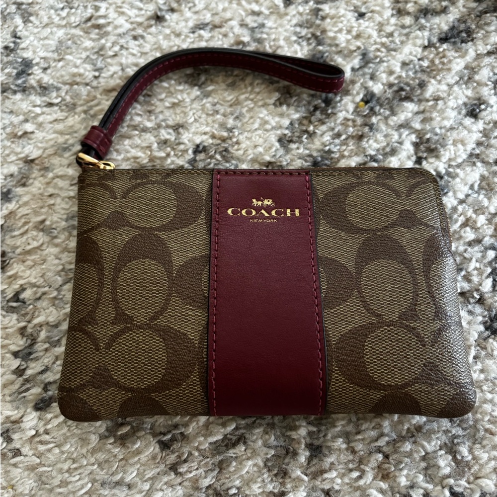Coach Brown and Red Clutch